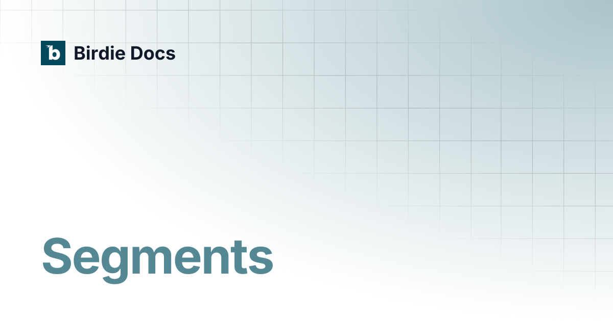 Segments | Birdie Docs